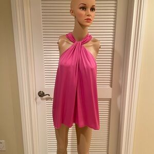 Kobi Halperin Fuchsia Pink Halter Neck Silk Blouse